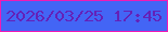 文字の大きさ：3、枠の色：f11ab4、背景の色：4365f5、文字の色：6421b8 無料ブログパーツのブログ時計
