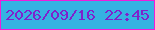 文字の大きさ：3、枠の色：f11bdb、背景の色：36b2e2、文字の色：7f21cc 無料ブログパーツのブログ時計