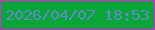 文字の大きさ：1、枠の色：f11ee9、背景の色：08a539、文字の色：5f8bc9 無料ブログパーツのブログ時計
