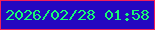 文字の大きさ：2、枠の色：f11f59、背景の色：2407c0、文字の色：17fa75 無料ブログパーツのブログ時計