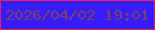 文字の大きさ：3、枠の色：f11f5b、背景の色：361bfb、文字の色：7c3d73 無料ブログパーツのブログ時計