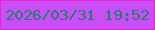 文字の大きさ：5、枠の色：f11fcd、背景の色：c94ef8、文字の色：237b69 無料ブログパーツのブログ時計