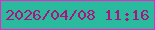 文字の大きさ：4、枠の色：f123c7、背景の色：2aba9e、文字の色：ab147e 無料ブログパーツのブログ時計