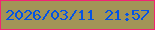 文字の大きさ：1、枠の色：f12474、背景の色：a29457、文字の色：0353e6 無料ブログパーツのブログ時計