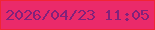 文字の大きさ：4、枠の色：f12534、背景の色：ea2a6a、文字の色：83217a 無料ブログパーツのブログ時計