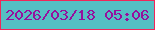 文字の大きさ：5、枠の色：f12659、背景の色：55bfc3、文字の色：96109d 無料ブログパーツのブログ時計