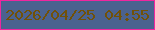 文字の大きさ：5、枠の色：f1269f、背景の色：4b628f、文字の色：715108 無料ブログパーツのブログ時計