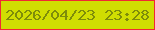 文字の大きさ：1、枠の色：f12833、背景の色：d0dd02、文字の色：7e8c0a 無料ブログパーツのブログ時計
