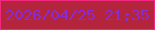 文字の大きさ：4、枠の色：f1287d、背景の色：b4243d、文字の色：892cd8 無料ブログパーツのブログ時計
