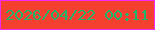 文字の大きさ：4、枠の色：f129f3、背景の色：f5402f、文字の色：22b56b 無料ブログパーツのブログ時計