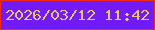 文字の大きさ：5、枠の色：f12a11、背景の色：711cf7、文字の色：eec274 無料ブログパーツのブログ時計