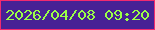 文字の大きさ：5、枠の色：f12a6f、背景の色：472195、文字の色：9aff48 無料ブログパーツのブログ時計