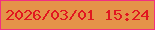 文字の大きさ：1、枠の色：f13081、背景の色：e59349、文字の色：e11720 無料ブログパーツのブログ時計