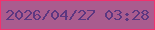 文字の大きさ：2、枠の色：f1316e、背景の色：aa5c8f、文字の色：5e3781 無料ブログパーツのブログ時計