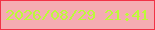 文字の大きさ：4、枠の色：f13347、背景の色：f5acb2、文字の色：bcfb39 無料ブログパーツのブログ時計