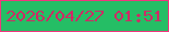 文字の大きさ：2、枠の色：f1367e、背景の色：25be65、文字の色：ce2b65 無料ブログパーツのブログ時計