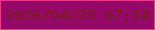文字の大きさ：4、枠の色：f13787、背景の色：950867、文字の色：761d1c 無料ブログパーツのブログ時計