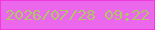 文字の大きさ：1、枠の色：f139dd、背景の色：eb68ed、文字の色：b0c564 無料ブログパーツのブログ時計