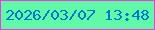 文字の大きさ：3、枠の色：f139df、背景の色：60f9a7、文字の色：0577d2 無料ブログパーツのブログ時計