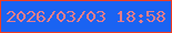 文字の大きさ：5、枠の色：f13c20、背景の色：1a63f2、文字の色：e67d89 無料ブログパーツのブログ時計