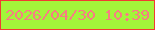 文字の大きさ：3、枠の色：f13c31、背景の色：a3f53a、文字の色：f87d83 無料ブログパーツのブログ時計