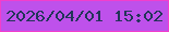 文字の大きさ：5、枠の色：f13ecc、背景の色：be51eb、文字の色：223559 無料ブログパーツのブログ時計