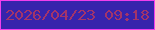 文字の大きさ：2、枠の色：f13eed、背景の色：3723ac、文字の色：a2346a 無料ブログパーツのブログ時計