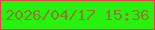 文字の大きさ：5、枠の色：f13f49、背景の色：27f10f、文字の色：858125 無料ブログパーツのブログ時計