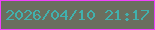 文字の大きさ：4、枠の色：f142fb、背景の色：6a6e5e、文字の色：41b1ad 無料ブログパーツのブログ時計