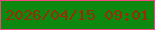 文字の大きさ：3、枠の色：f14682、背景の色：0e890f、文字の色：992c09 無料ブログパーツのブログ時計