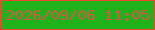 文字の大きさ：1、枠の色：f1472e、背景の色：1fb21a、文字の色：d35542 無料ブログパーツのブログ時計