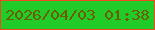 文字の大きさ：5、枠の色：f14923、背景の色：21cb28、文字の色：6c5c03 無料ブログパーツのブログ時計