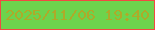文字の大きさ：3、枠の色：f14942、背景の色：6dd34d、文字の色：aeaa29 無料ブログパーツのブログ時計