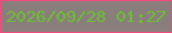 文字の大きさ：5、枠の色：f14a7d、背景の色：8a7e7d、文字の色：6bc02f 無料ブログパーツのブログ時計