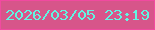文字の大きさ：5、枠の色：f14aa0、背景の色：d7558a、文字の色：60f5e2 無料ブログパーツのブログ時計
