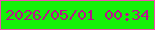 文字の大きさ：5、枠の色：f14cb0、背景の色：15f109、文字の色：ba128c 無料ブログパーツのブログ時計