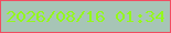文字の大きさ：3、枠の色：f14d61、背景の色：a7c5b6、文字の色：94f81c 無料ブログパーツのブログ時計