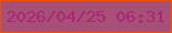 文字の大きさ：3、枠の色：f14f01、背景の色：a84f77、文字の色：a82675 無料ブログパーツのブログ時計