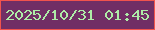 文字の大きさ：3、枠の色：f1534d、背景の色：712e65、文字の色：aeeca7 無料ブログパーツのブログ時計