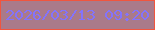 文字の大きさ：3、枠の色：f1553e、背景の色：aa7a8a、文字の色：8473fb 無料ブログパーツのブログ時計