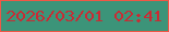 文字の大きさ：3、枠の色：f15746、背景の色：3c9479、文字の色：c92b34 無料ブログパーツのブログ時計
