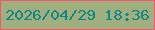 文字の大きさ：2、枠の色：f1576f、背景の色：a1ae80、文字の色：108583 無料ブログパーツのブログ時計