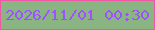 文字の大きさ：1、枠の色：f157a7、背景の色：8ab482、文字の色：9e52ff 無料ブログパーツのブログ時計