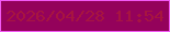 文字の大きさ：1、枠の色：f15af4、背景の色：94025b、文字の色：a71540 無料ブログパーツのブログ時計