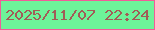 文字の大きさ：1、枠の色：f15b99、背景の色：6df399、文字の色：a25c57 無料ブログパーツのブログ時計