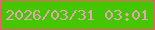 文字の大きさ：2、枠の色：f15d6d、背景の色：46c600、文字の色：e5a5b4 無料ブログパーツのブログ時計