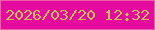 文字の大きさ：5、枠の色：f15fa9、背景の色：e40a9e、文字の色：c9c252 無料ブログパーツのブログ時計