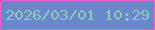 文字の大きさ：5、枠の色：f160c9、背景の色：6988ca、文字の色：8ec8b6 無料ブログパーツのブログ時計