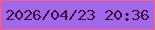 文字の大きさ：2、枠の色：f16196、背景の色：a168e7、文字の色：420e44 無料ブログパーツのブログ時計