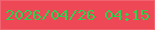 文字の大きさ：4、枠の色：f16371、背景の色：ee4857、文字の色：32ce4f 無料ブログパーツのブログ時計